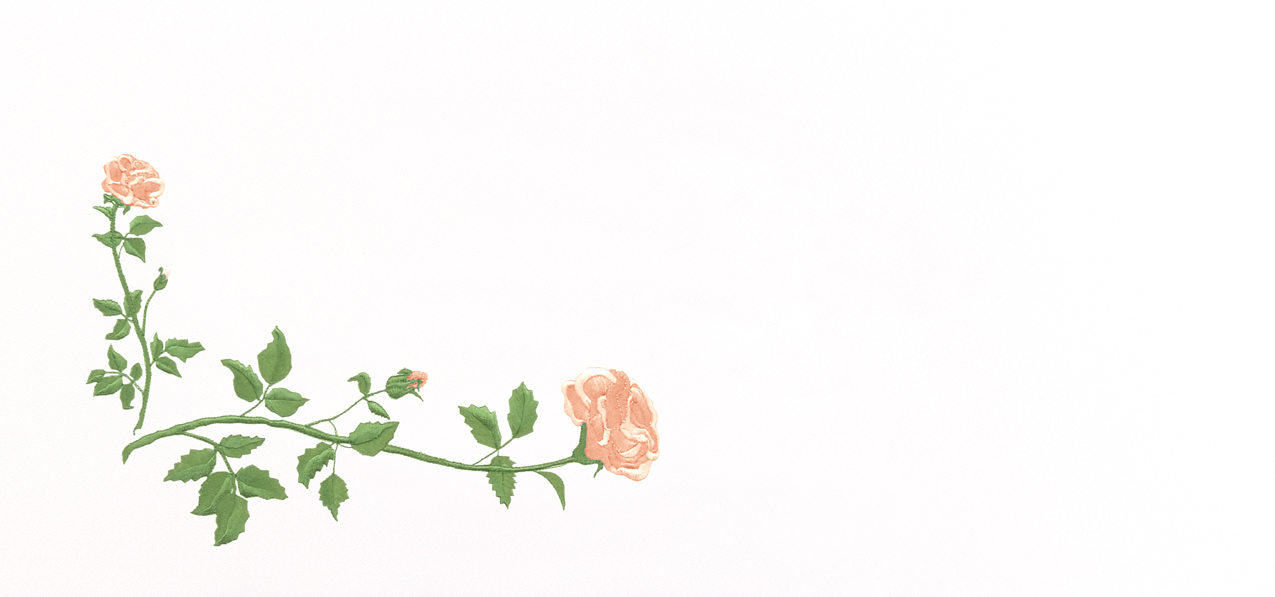 Corner Rose Peach-White Faux